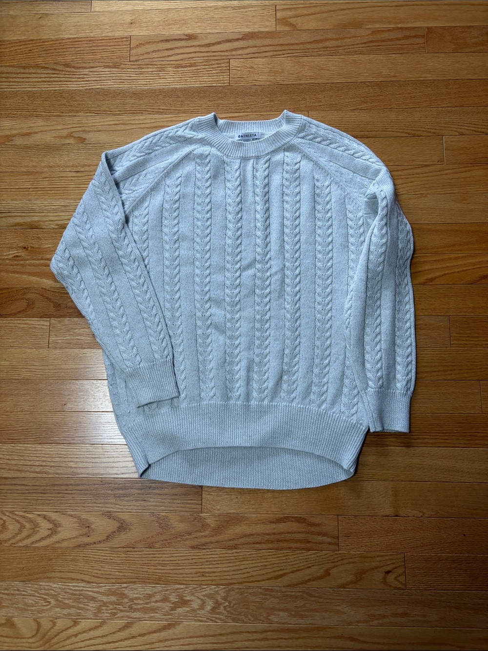 Athleta silver cable knit M